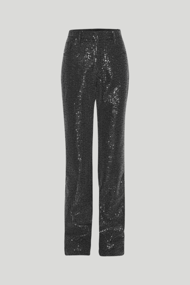 Twill Sequins Jeans - Black  - Image 5