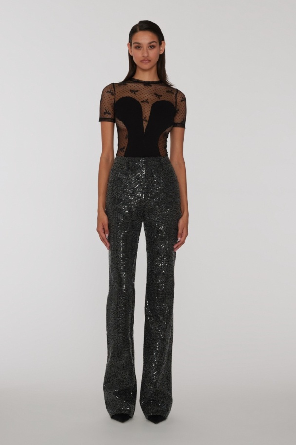 Twill Sequins Jeans - Black  - Image 6