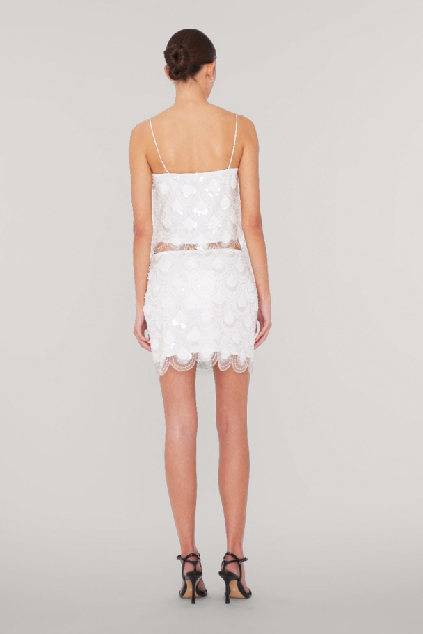 Sequins Mini Skirt - White - Image 5