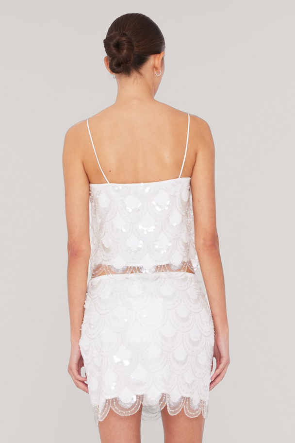 Sequins Crop Top - White - Image 5