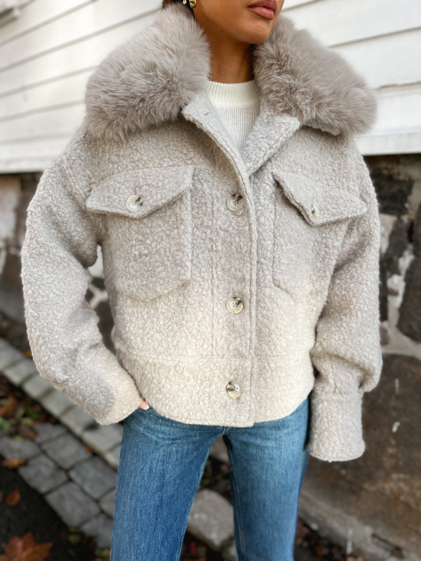 Charlie Jacket Wool Boucle Thick - Crème - Image 1