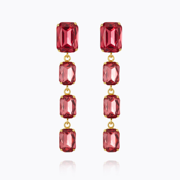 Lydia Long Earrings - Mulberry Red