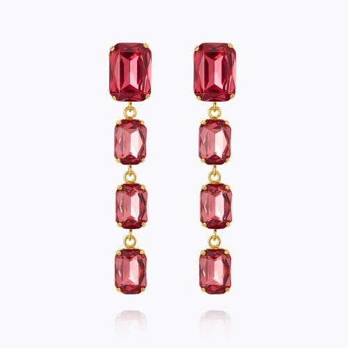 Lydia Long Earrings - Mulberry Red