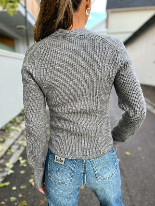 Palula Knit Open Neck - Grey Melange  - Image 3
