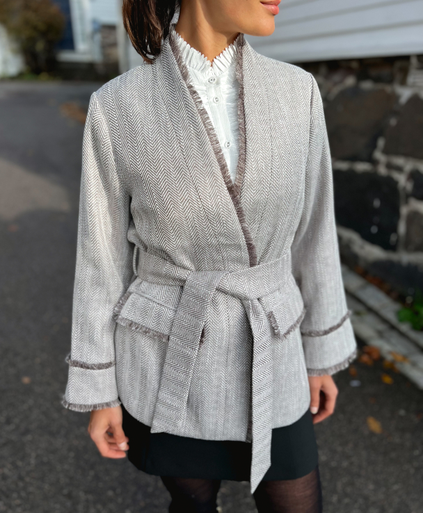 Mikka 7/8 Soft Jacket - Taupe Grey - Image 1