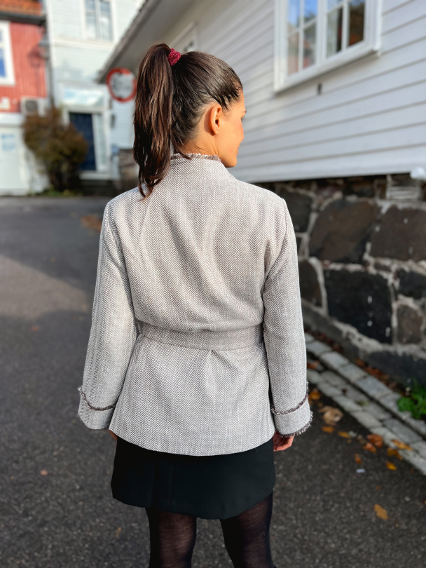 Mikka 7/8 Soft Jacket - Taupe Grey - Image 2