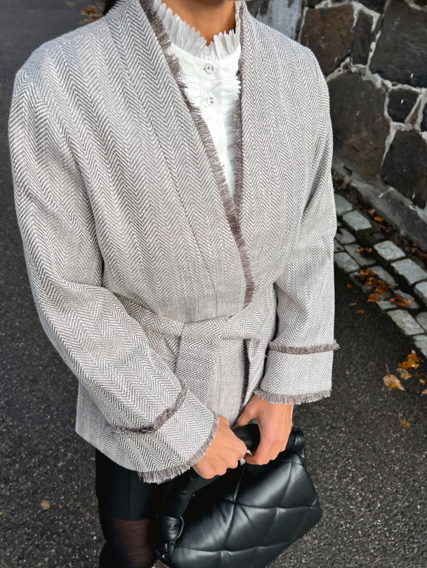 Mikka 7/8 Soft Jacket - Taupe Grey - Image 4