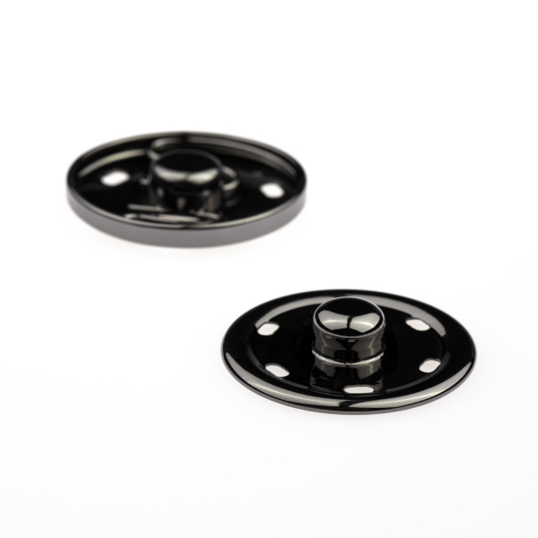 Trykknapper 30mm Gun metall - 2 stk