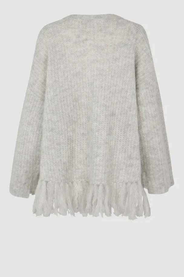 Caroa Knit O-Neck - Light Grey Melange - Image 4