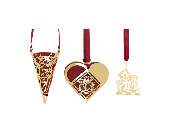 Ornament - 3 stk - Fyrtøyet (Forgylt)