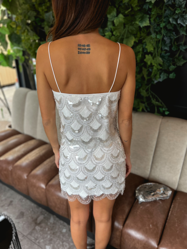 Sequins Mini Skirt - White - Image 8
