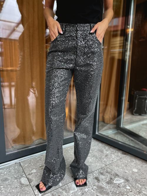 Twill Sequins Jeans - Black 