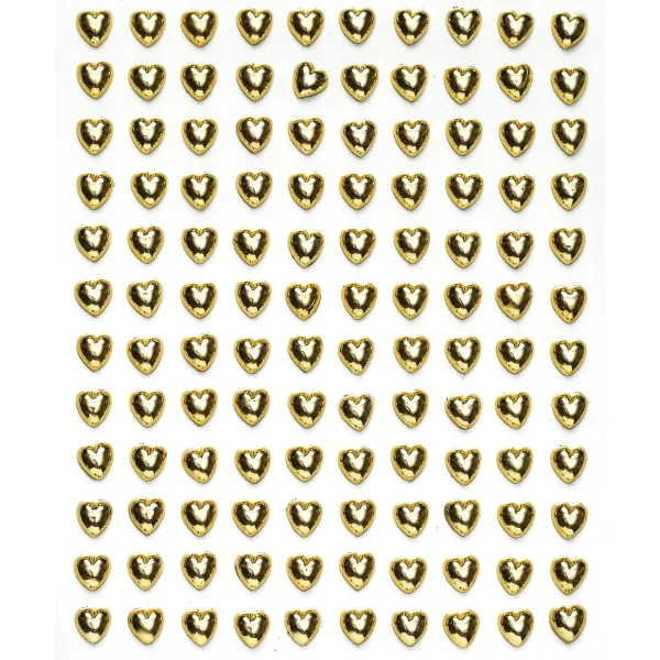 Pearl stickers gullfargede hjerter