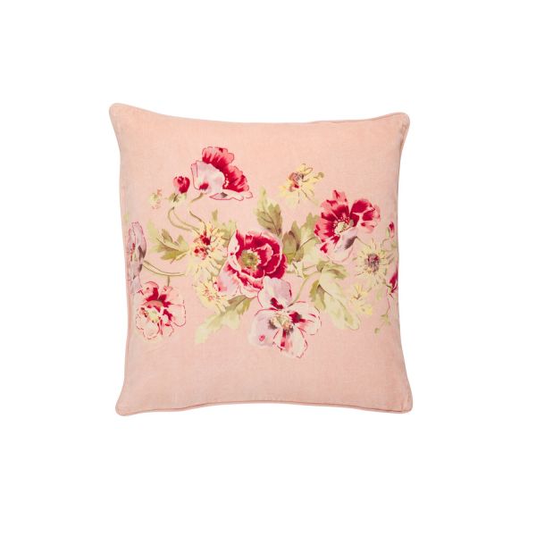 Pillow Velvet  - Pink Flower Vine