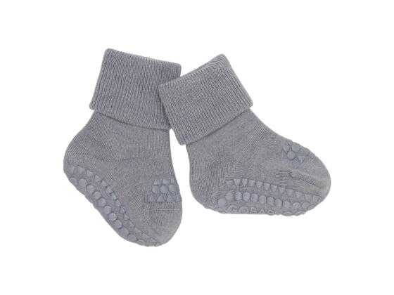 Ull Non-slip sokker, Grey Melange - GoBabyGo
