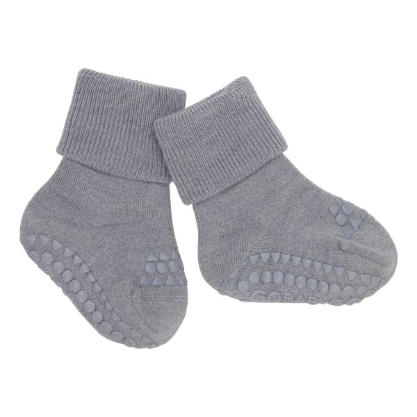 Ull Non-slip sokker, Grey Melange - GoBabyGo