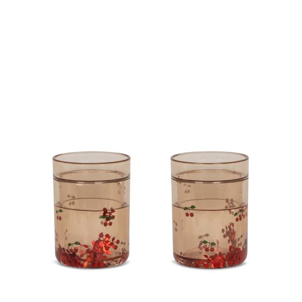 KONGES SLØJD - GLITTER CUPS 2-PK CHERRY