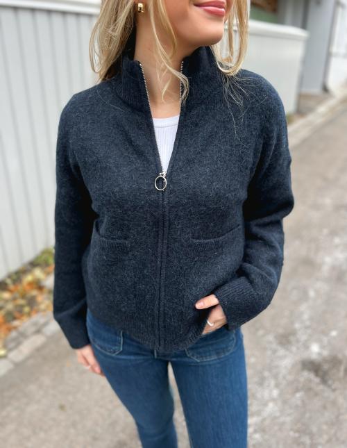 Sia Ras Zipper Cardigan - Sapphire 