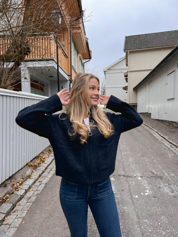 Sia Ras Zipper Cardigan - Sapphire  - Image 3