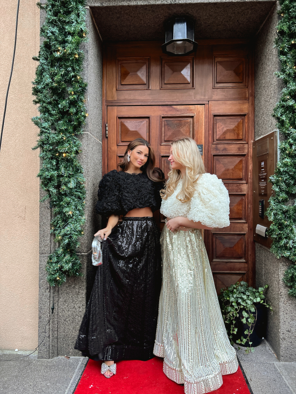 Long Sequin Skirt - Offwhite & Gold - Image 7