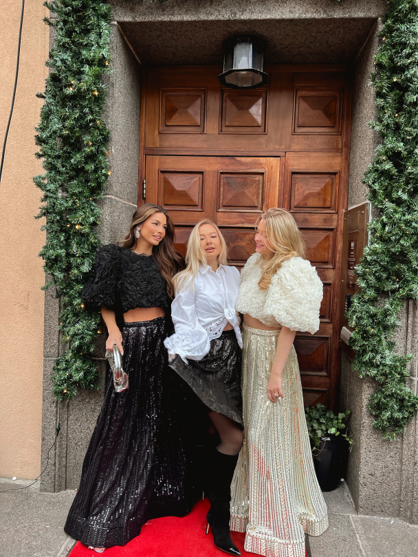 Long Sequin Skirt - Black & Black - Image 7