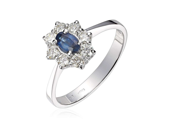 Ring rosett 0.50CT WSI Safir hv 585