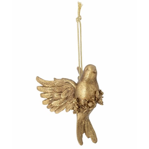 Jaylyn ornament fugl i gull