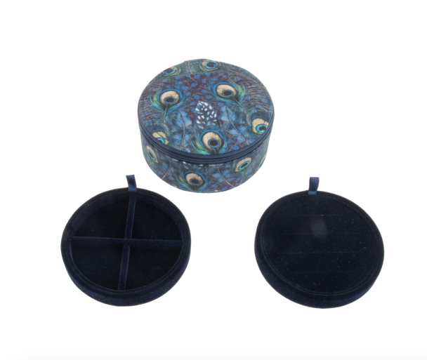 JEWELRY BOX ROUND - PEACOCK