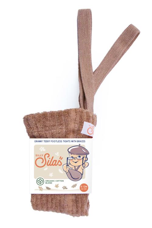 SILLY SILAS - GRANNY TEDDY FOOTLESS TIGHTS LIGHT BROWN
