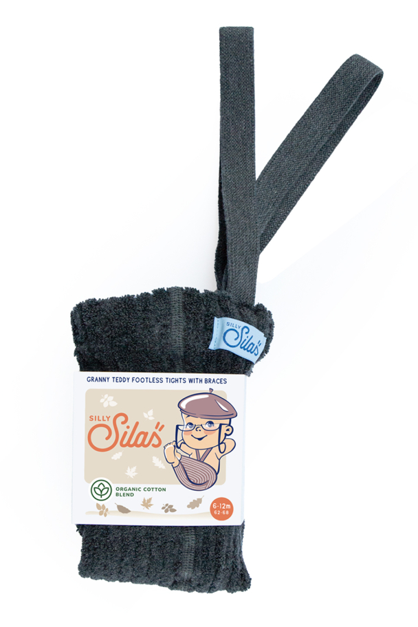 Granny Teddy Footless Tights - Dark Grey Blend - Image 1