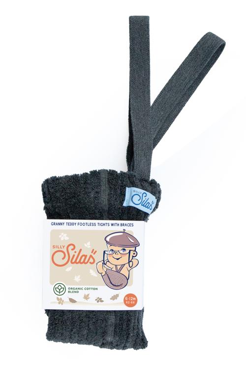 Silly Silas | Granny Teddy Footless Tights - Dark Grey Blend
