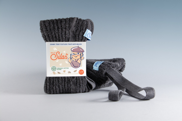 Granny Teddy Footless Tights - Dark Grey Blend - Image 2