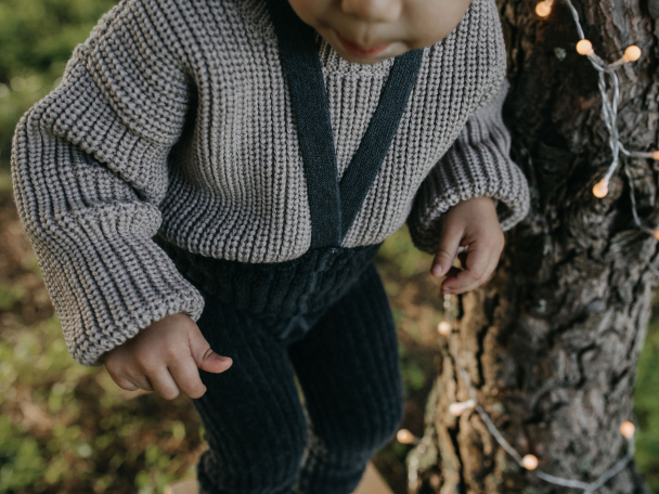 Granny Teddy Footless Tights - Dark Grey Blend - Image 4