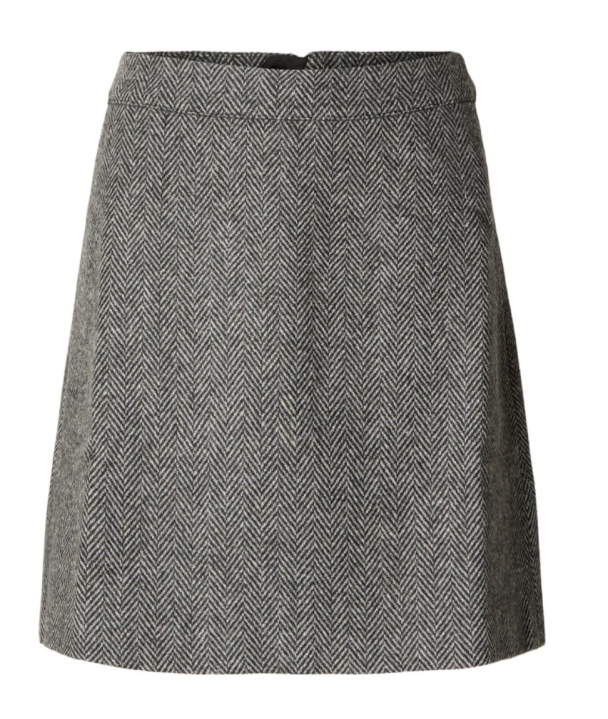 Hera Ula Mini Wool Skirt - Dark Grey Melange