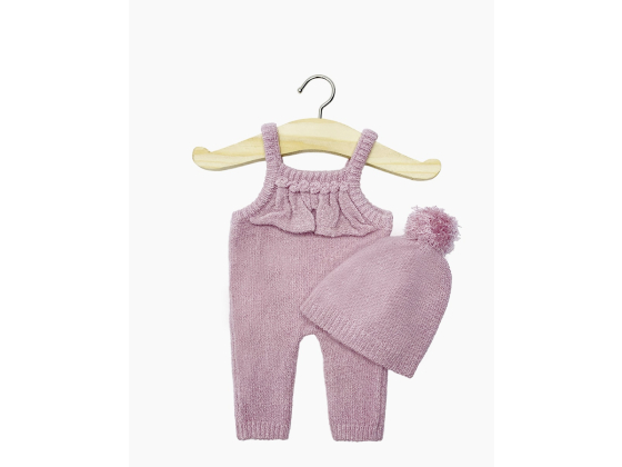 Antrekk til dukke 28 cm - Strikket Liséa, rosa