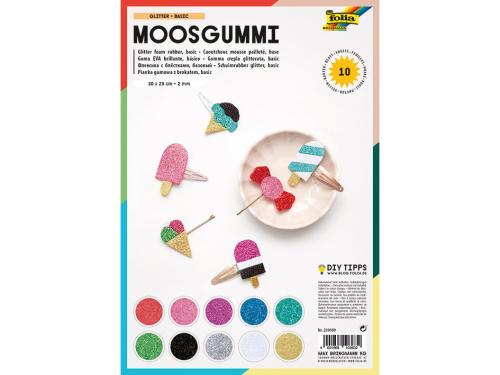 Folia Mosgummi 20x29cm 10stk – Glitter Basic