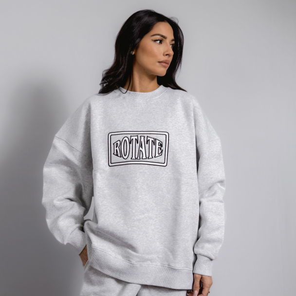 Sweat Crewneck Whit Logo - Light Grey Melange - Image 1