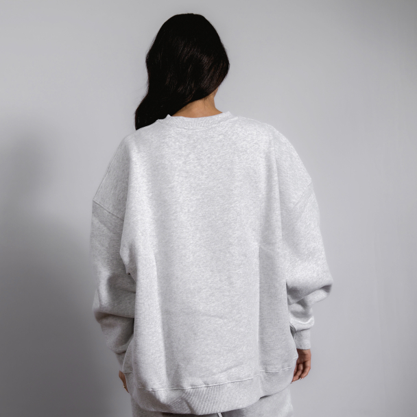 Sweat Crewneck Whit Logo - Light Grey Melange - Image 6
