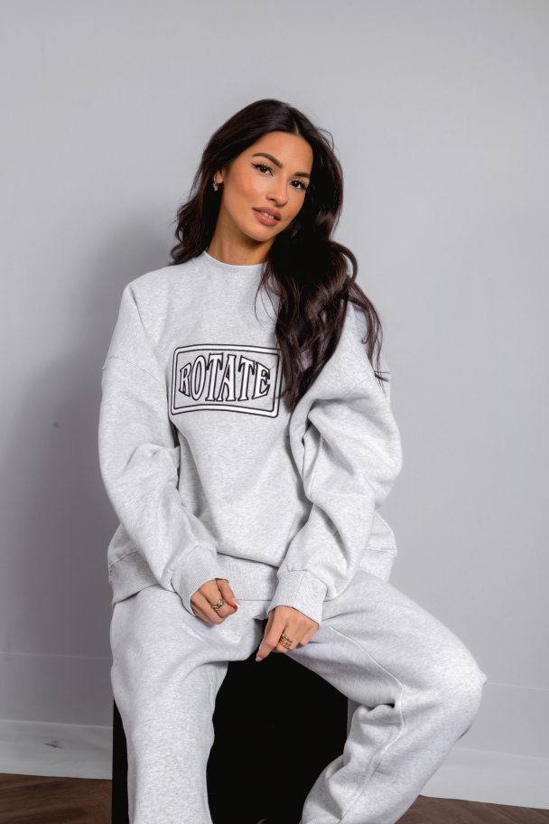 Sweatpants Whit Logo - Light Grey Melange - Image 6