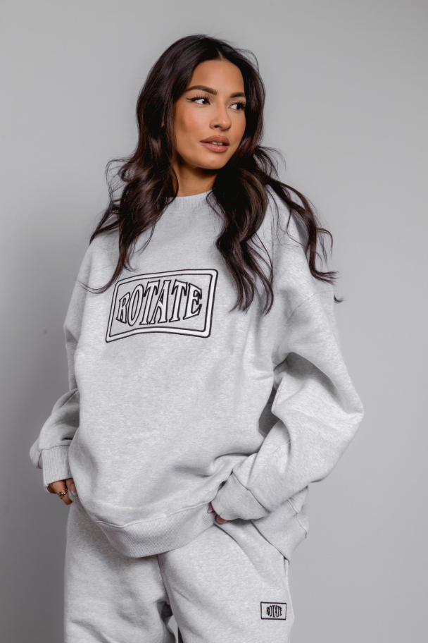 Sweat Crewneck Whit Logo - Light Grey Melange - Image 8