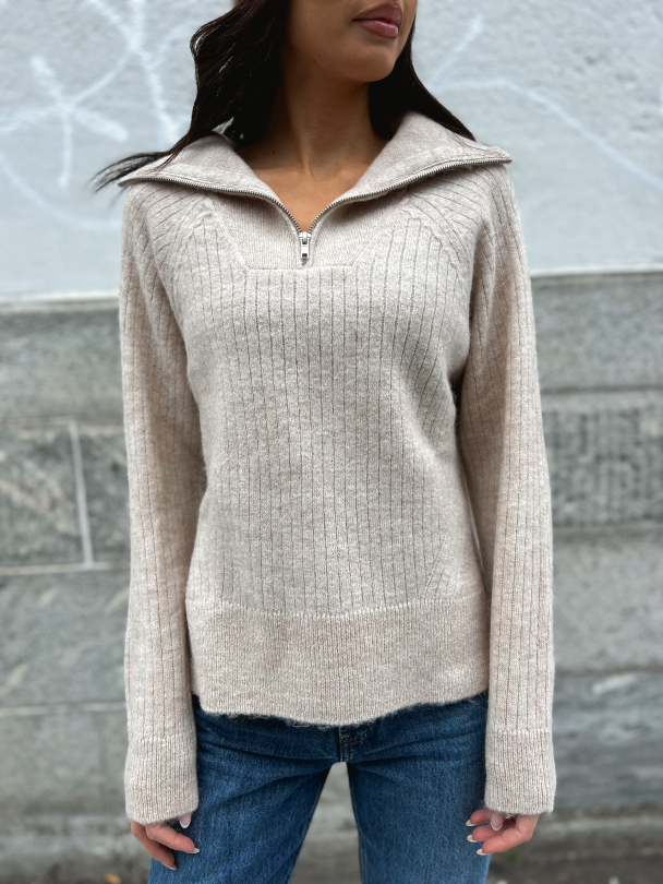 Lulu Mika Half Zip - Birch - Image 1