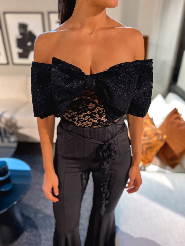 Lace Bow Body - Black  - Image 1