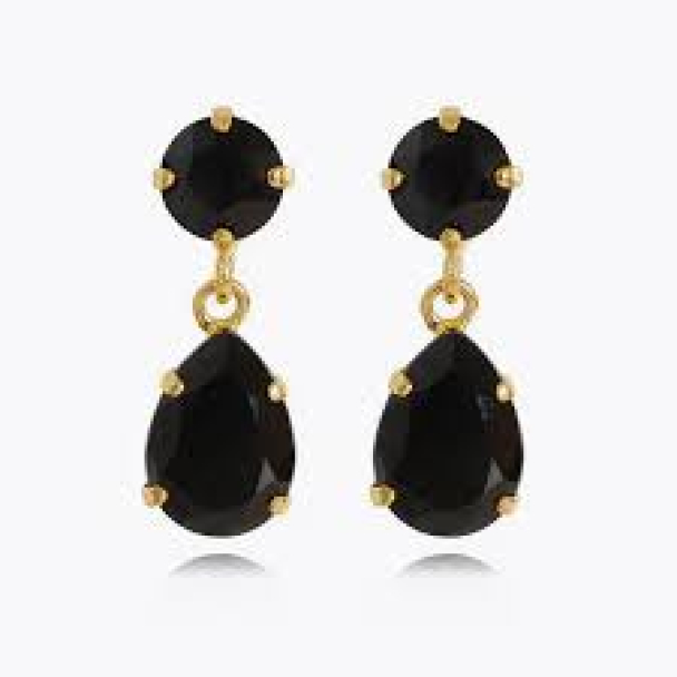 Mini Drop Earrings - Old Jet