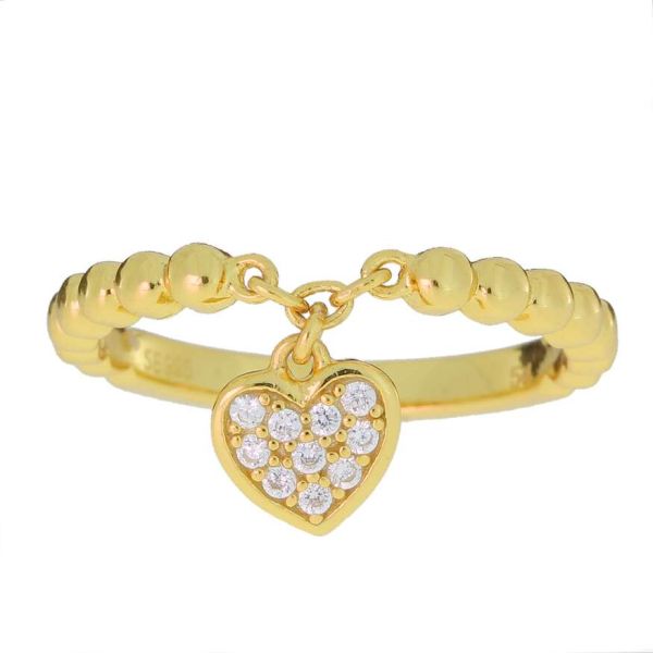 Charm ring IN B Ring Cz forg. 925