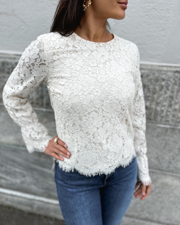Perla Lace Top - Whitecap Gray - Image 8