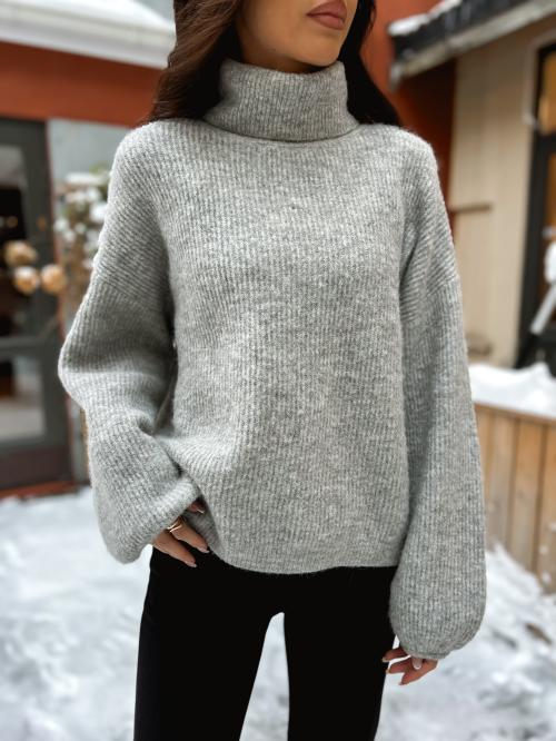 Alpha Rollneck - Light Grey Melange