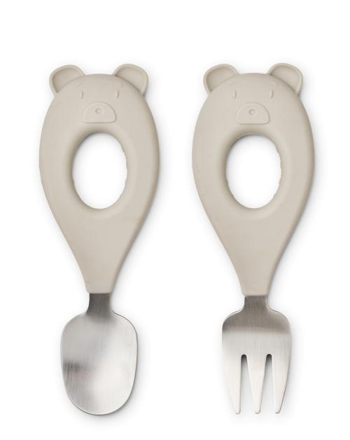 LIEWOOD - STANLEY BABY CUTLERY SET MR BEAR SANDY