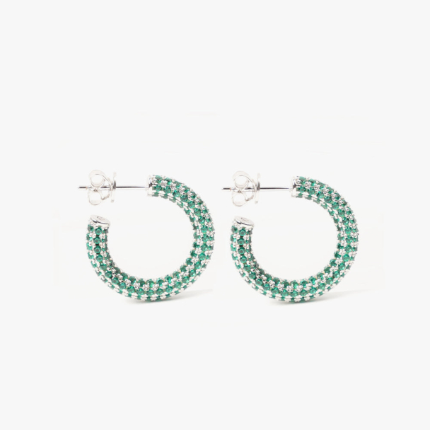 Colorful Hoop Green Silver