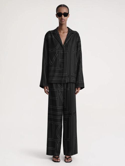 Monogram Silk Pj Top