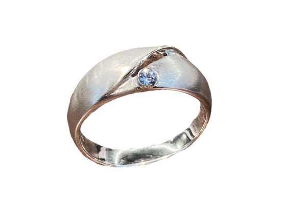 Yvette Ries - Sølv ring m. blå swarowski
